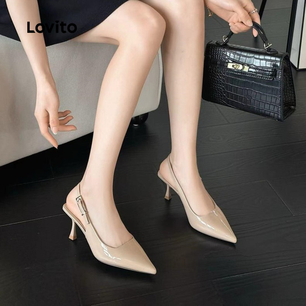 (NEW) Lovito Sapatos de Salto Elegantes para mulheres LFA97030 em Oferta na Shopee