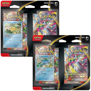 BLISTER QUÁDRUPLO MEGA EVOLUÇÃO ME01 COPAG POKÉMON TCG BOOSTER CARTAS LUCARIO GARDEVOIR EX QUAD PACK em Oferta na Shopee
