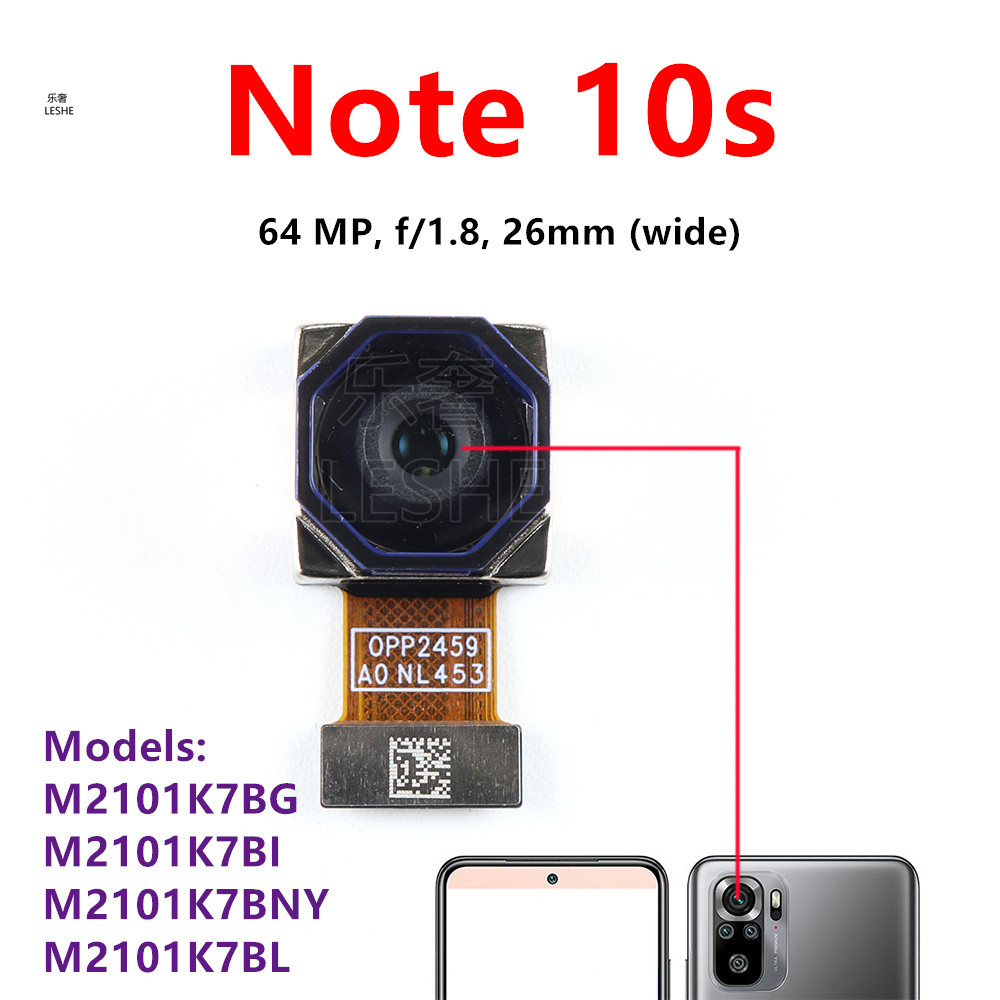 Câmera Traseira Principal De 64MP Para Xiaomi Redmi Note 10S Módulo De Peças De 