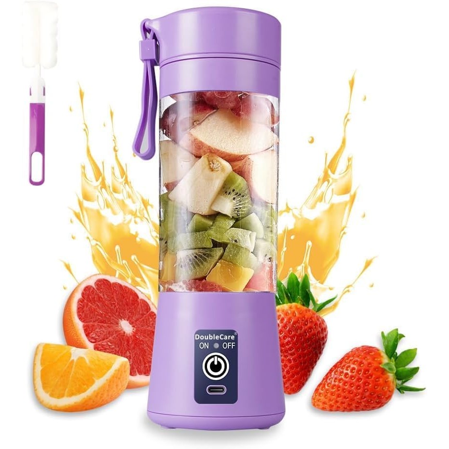 Mixer Liquidificador Garrafa 380 ml Elétrica Recarregável Usb Portátil Coqueteleira Suco Vitamina (CORES VARIADAS)