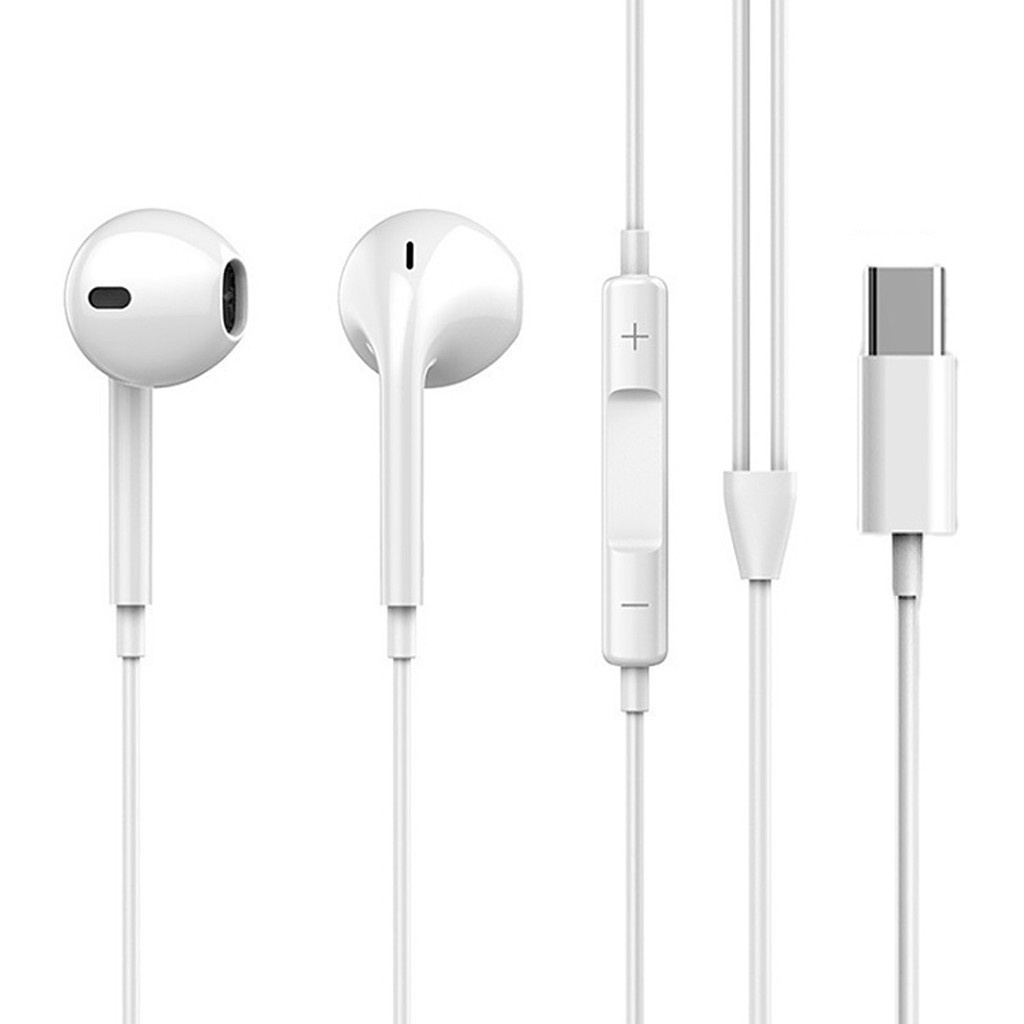 Fones De Ouvido Com Fio Tipo-C Clássico Intra-Auricular Compatível Para Telefones