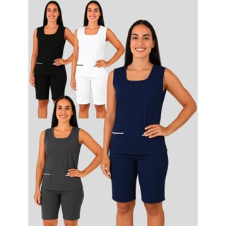 Uniforme Farda de Babá Domestica Cuidadora Copeira Diarista Auxiliar de Serviços Gerais Manicure Esteticista com bolso em Oferta na Shopee