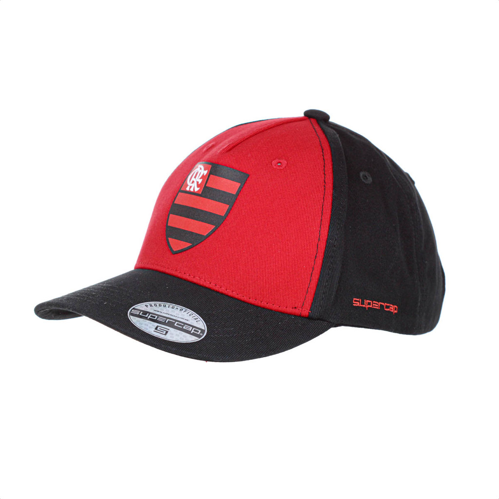 Boné Supercap Flamengo Zico Silk Frontal Preto e Vermelho - Único em Oferta na Shopee