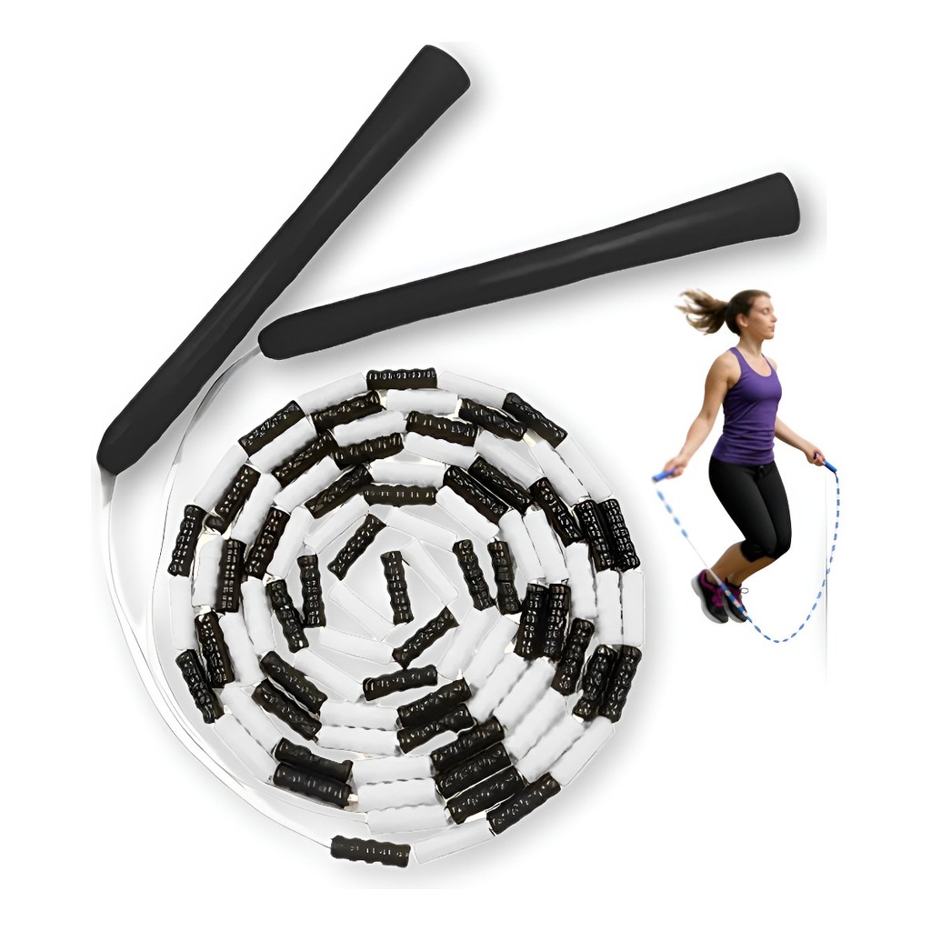 Corda de Pular Segmentada – Miçangas Resilientes para Treinamentos e Diversão Garantida