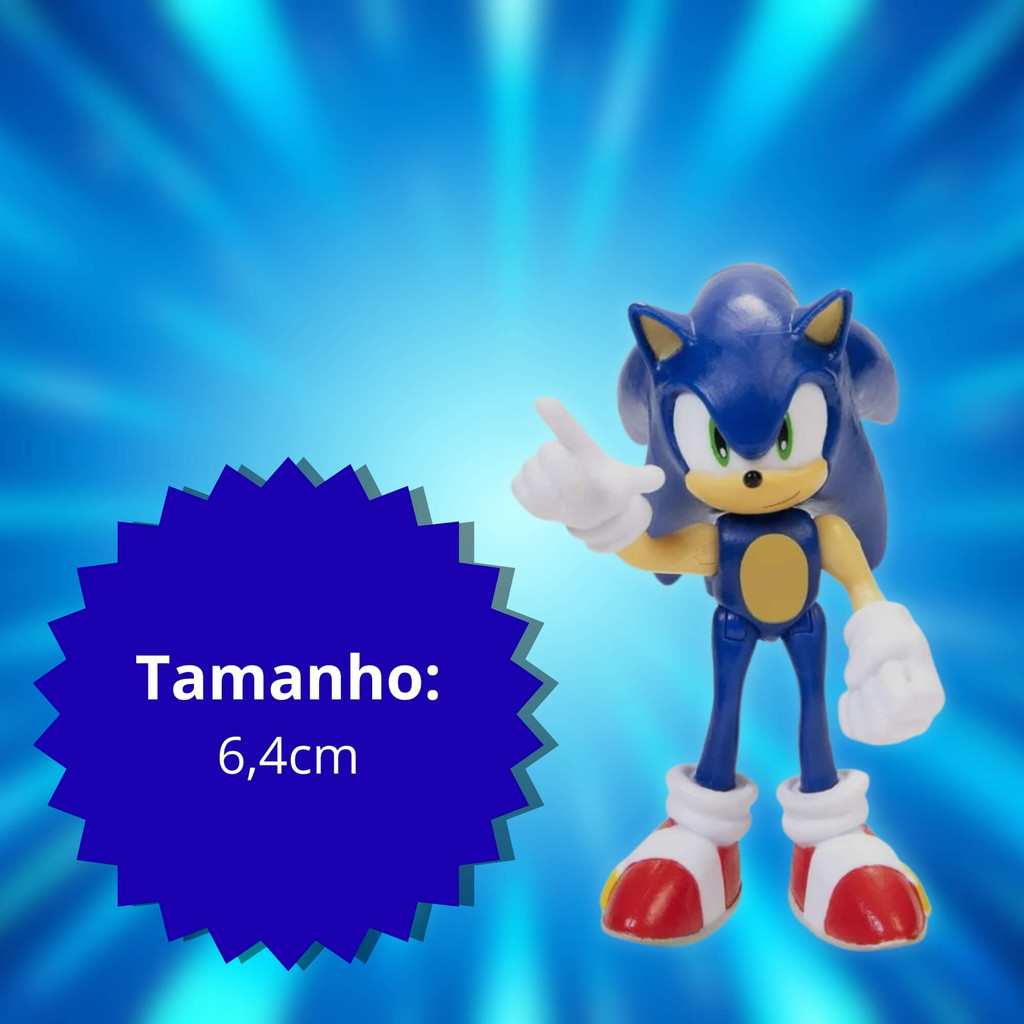 Detalhes do Brinquedo Infantil Boneco Sonic Moderno 2,5