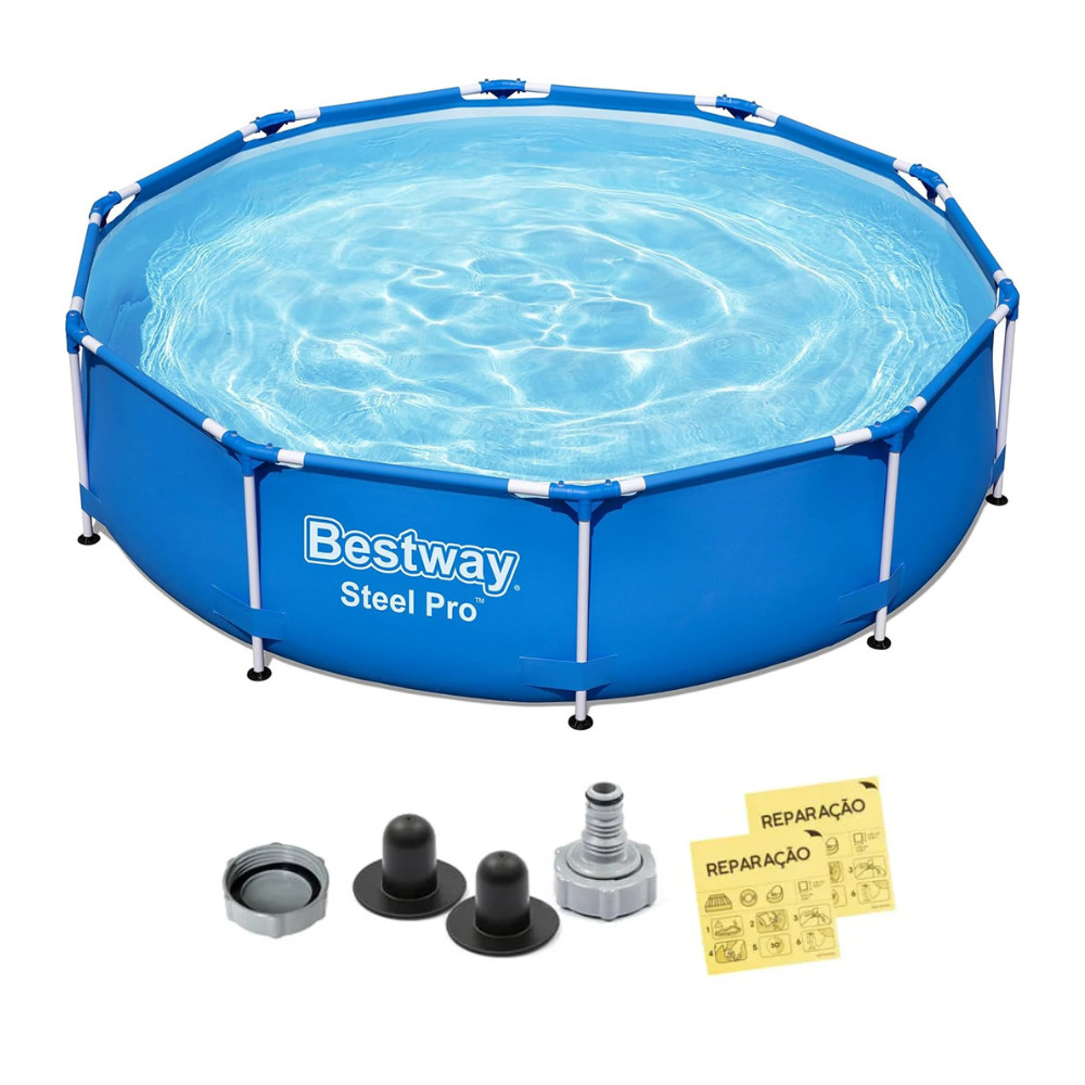 PISCINA ESTRUTURAL 4.678 LITROS BESTWAY CIRCULAR STEEL PRO 3,05MX76CM