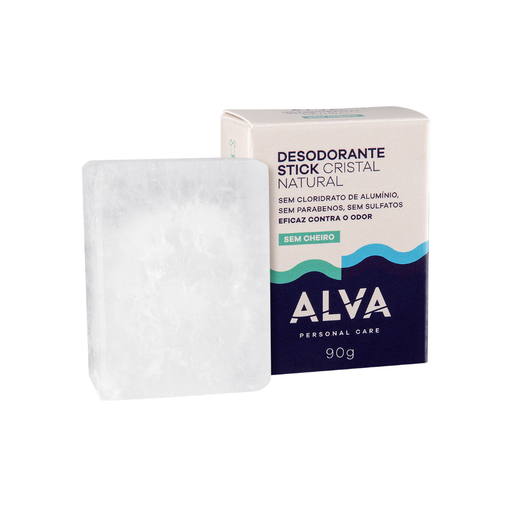 Desodorante Cristal Stick Stone Refil Vegano 90g Alva em Oferta na Shopee