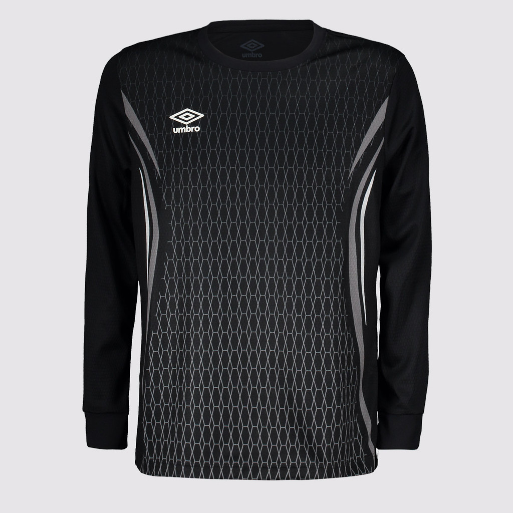 Camisa Umbro Goleiro Portiere Manga Longa Juvenil Preta