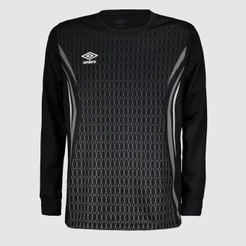 Camisa Umbro Goleiro Portiere Manga Longa Juvenil Preta