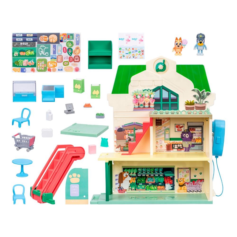 Detalhes do Playset Supermercado da Bluey