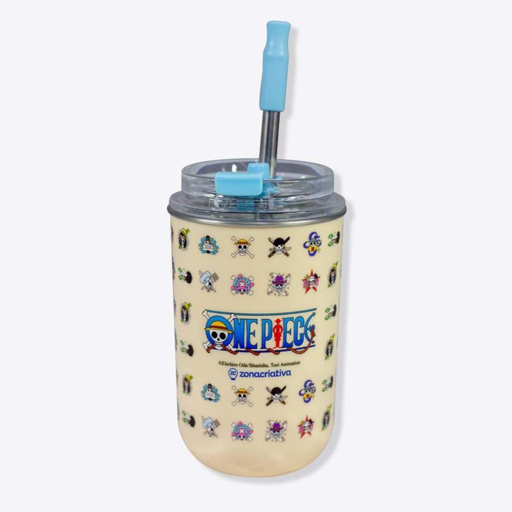 Copo Neo com Canudo 300ml One Piece Mugiwara Zona Criativa - 10026009