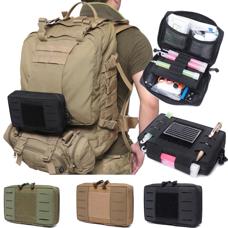 Tático EDC multifuncional saco de armazenamento campo combate colete cinto MOLLE acessório saco primeiros socorros supri