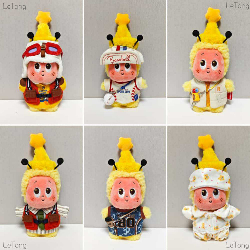 Estrela roupas de bebê bem-vindo à lua série padeiro boneca roupas de bebê abelha estrela roupas de boneca de pelúcia