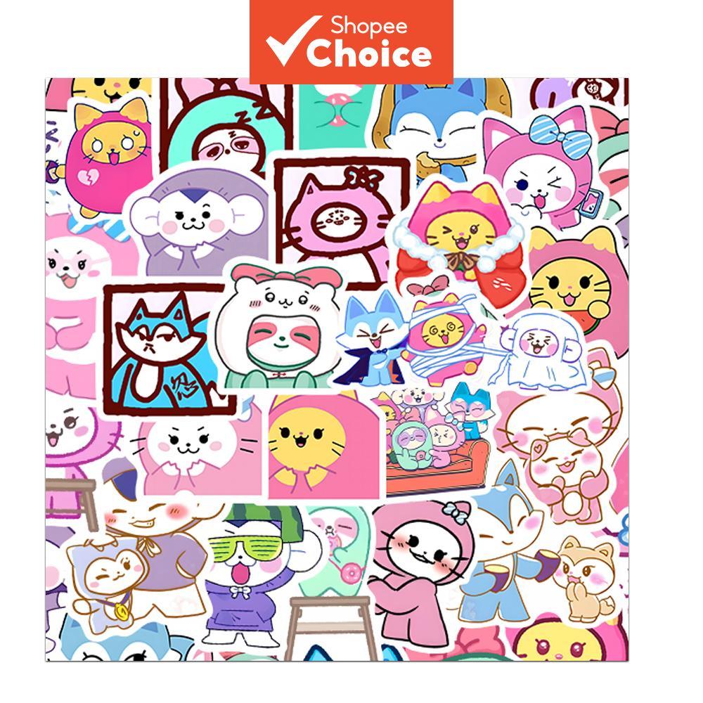 Wdzy Adesivos Fofos À Prova D'água Versão Q Animal 63 Peças Estéticos Para Decoração De Mesa Copo De Água Tablet Laptop