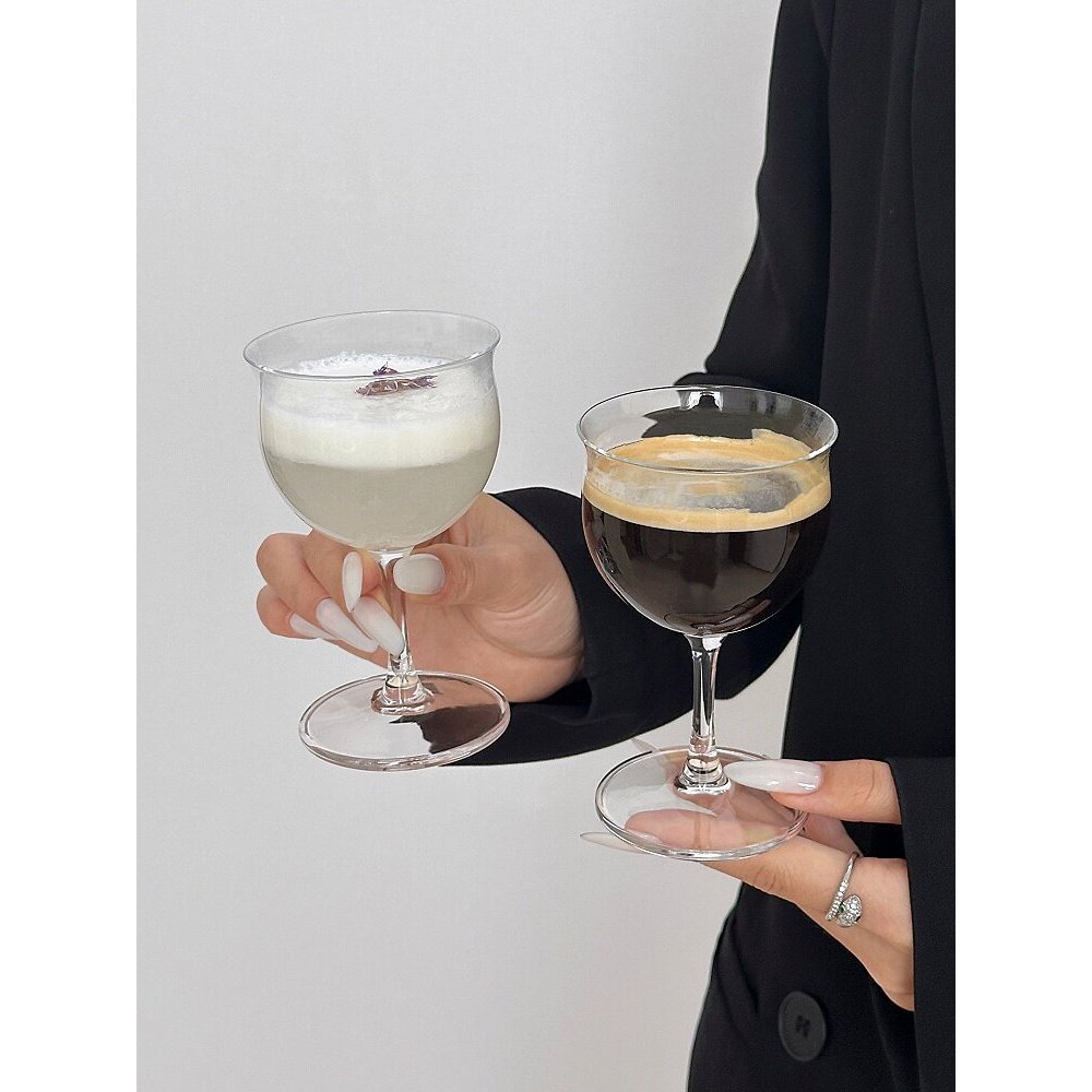 Taça alta estilo japonês 170ml | Copo para coquetel, drinque gelado, sobremesa | Vidro bonito
