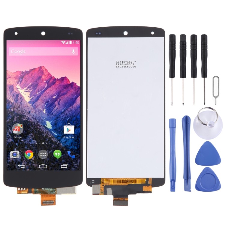 Tela LCD De Envio No Mesmo Dia Para Google Nexus 5/D820/D821 Com Conjunto Completo De Digitalizador (Preto)