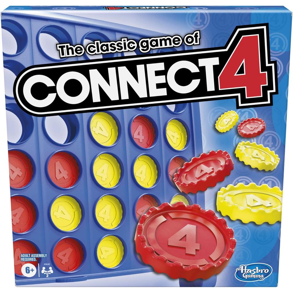 Hasbro Gaming Connect 4 Classic Grid, Jogo de 4 em Linha, Jogos de Tabuleiro de Estratégia para Crianças, Para 2 Jogador
