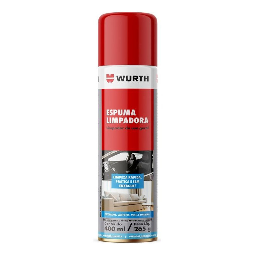 Limpa Estofado Wurth Espuma Limpadora Remove Manchas 400ml Wurth 0890132101