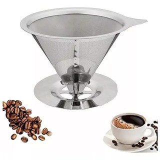 Café Filtro Coador Inox Extra Reutilizável  GRANDE 14x10 cm Não precisa de papel superloja