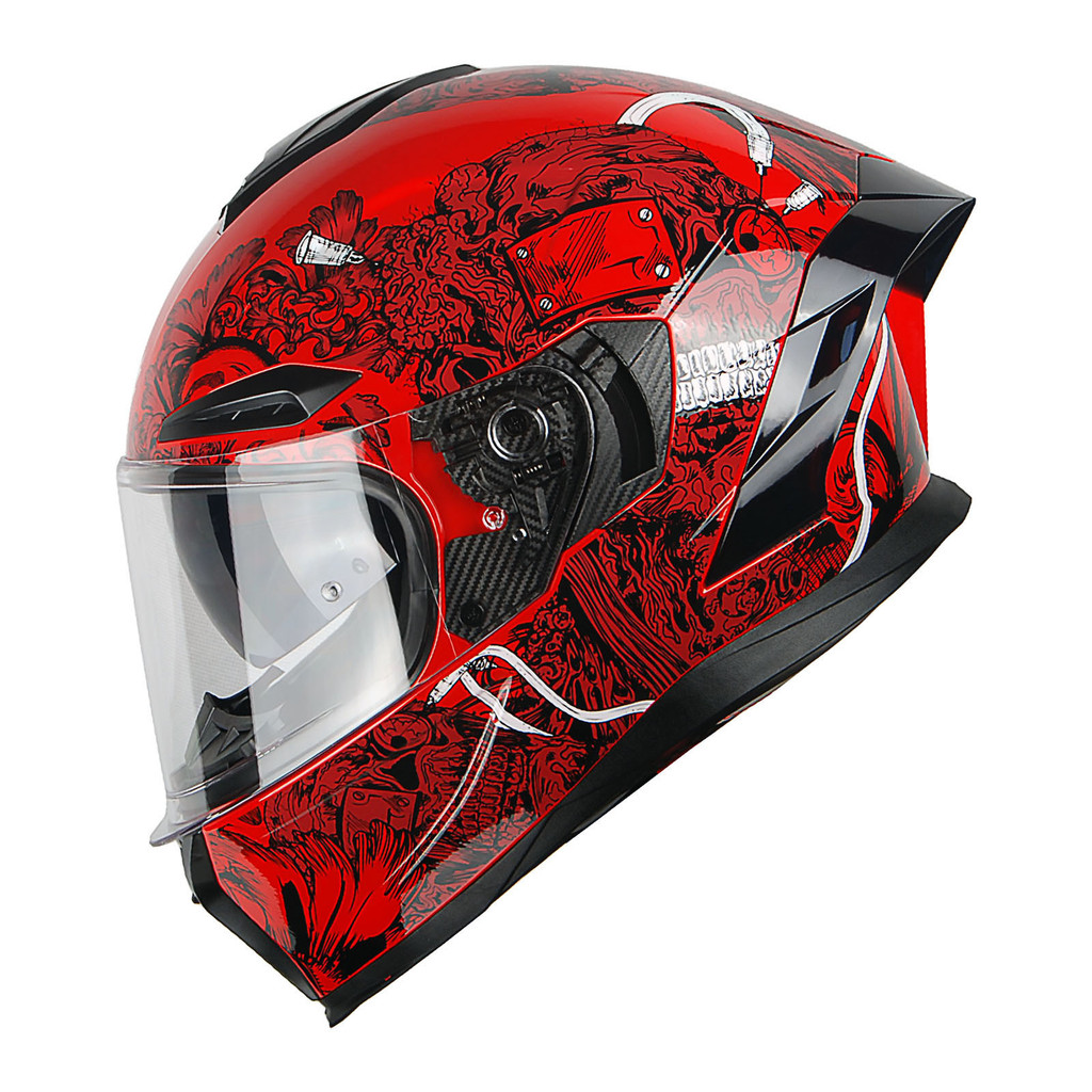 Motocicleta Rosto Cheio Capacete DOT Adultos Bicicleta De Rua Dupla Viseira Sol Escudo Interno Anti Nevoeiro Pinlock HJA