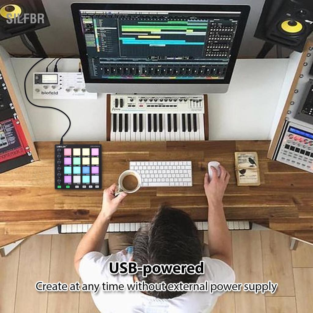 silfbr SIUKE MIDI Controller Beat Maker Machine com 6 botões atribuíveis Nota Repita botões de nível completo Software