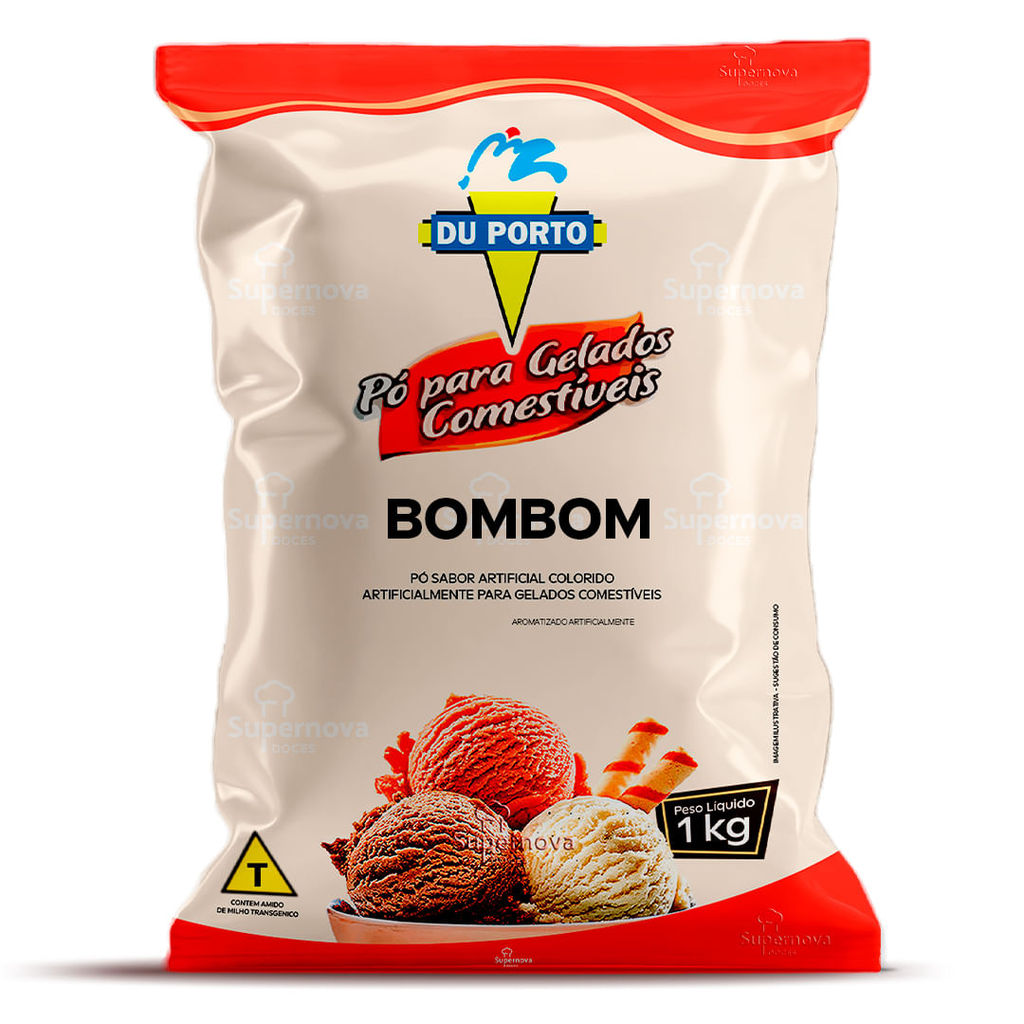 Pó para Gelados Comestíveis Du Porto Sabor Bombom 1kg