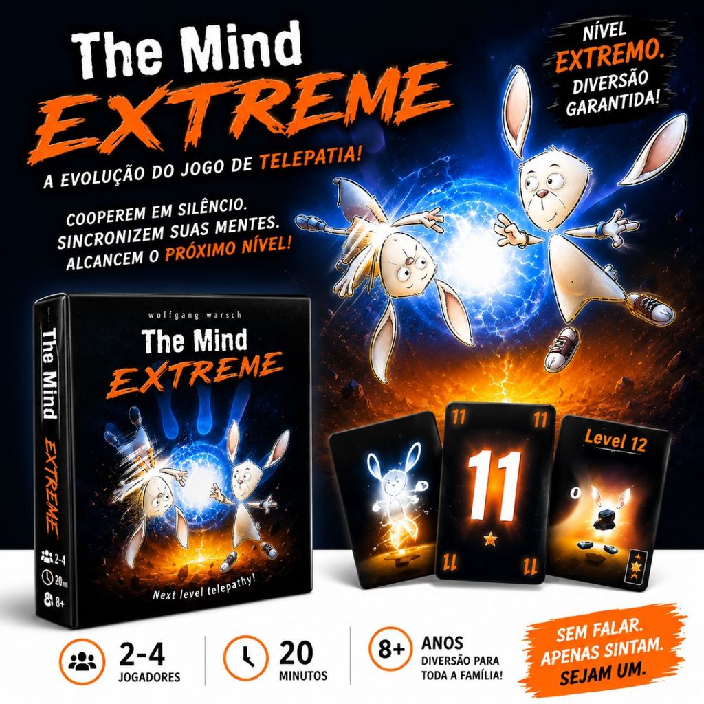 The Mind Extreme Jogo de Cartas Cooperativo Telepatia Raciocínio Estratégia Família