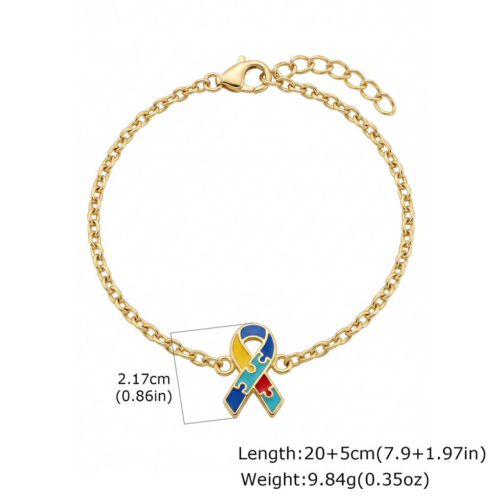 Vnox 3 Peças Conjunto De Pulseira Com Pingente De Quebra-Cabeça De Suporte Para Autismo Homens E Mulheres, Pulseiras De · foto 2
