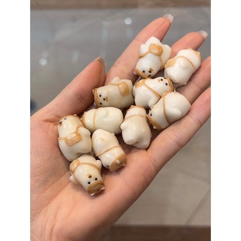 Raiz de fruta marfim Natural com mochila urso artesanal diy acessórios pulseira pingente acessórios moda All-Match S
