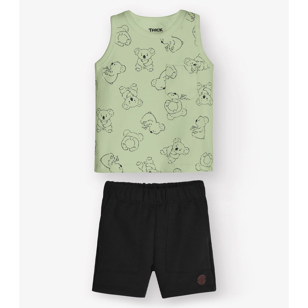 Conjunto Regata com Bermuda Menino Trick Nick Verde