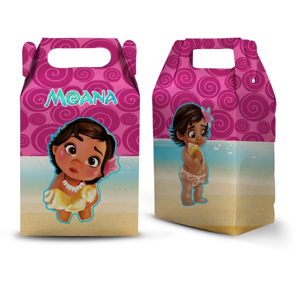 10 CAIXA MILK MALETINHA TEMA  MOANA BABY  LEMBRANCINHA PARA FESTA
