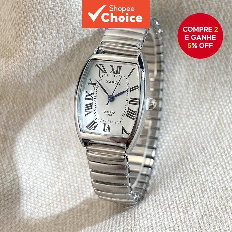 Relógio Spring Barrel Com Mostrador Numeral Romano , Pulseira De Metal – Quartzo Feminino