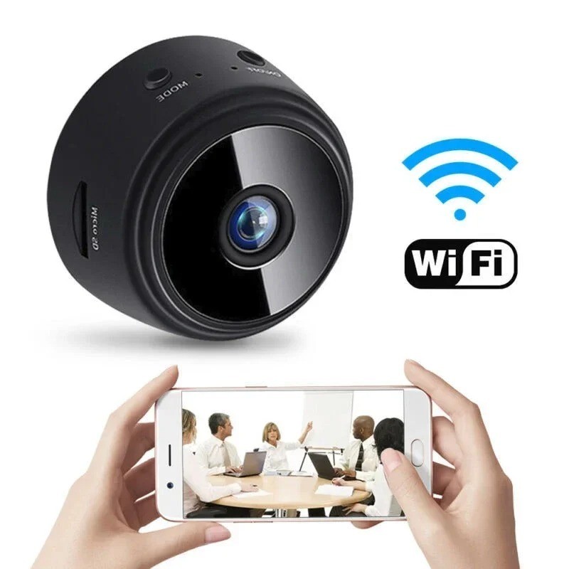 Mini Câmera WiFi Espiã HD Sensor de Movimento Visão Noturna Sensor De Presença Wifi S/ Fio