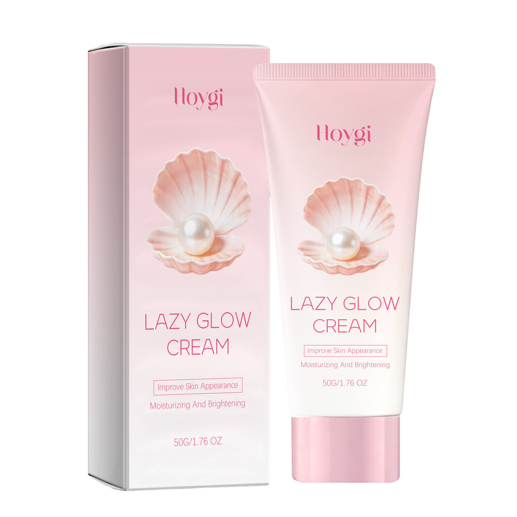 Hoygi Lazy Glow Cream 50g Hidratante Brightening Tone Up Natural Leve Sem Bolo Preguiçoso BB Melhora O Tom De Pele Opaca