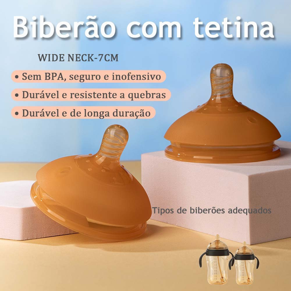 O Bico Nanocolorido De 7 Cm De Largura Para Bebê Sem BPA Pode Ser Equipado Com Chupetas De Palha