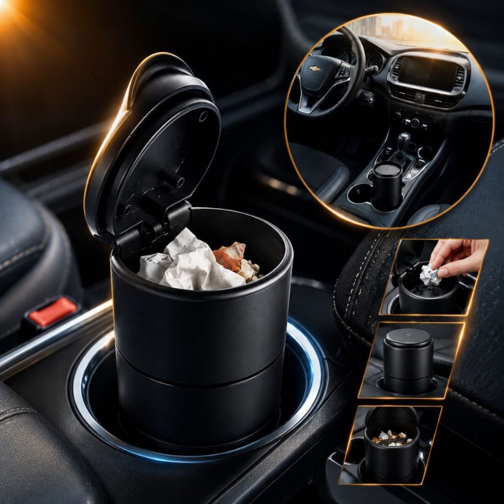 Cinzeiro  Mini Lixeira Automotiva Anti Odor Porta Moedas Universal