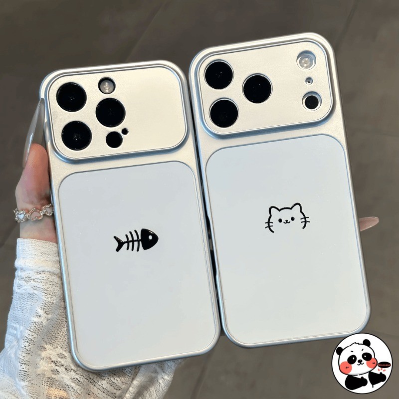 Capa De Telefone De Casal Prateado Para Samsung Galaxy A27 A37 A36 M36 F36 A35 A34 A33 A32 M32 A31 A26 A25 A24 A23 A22S 