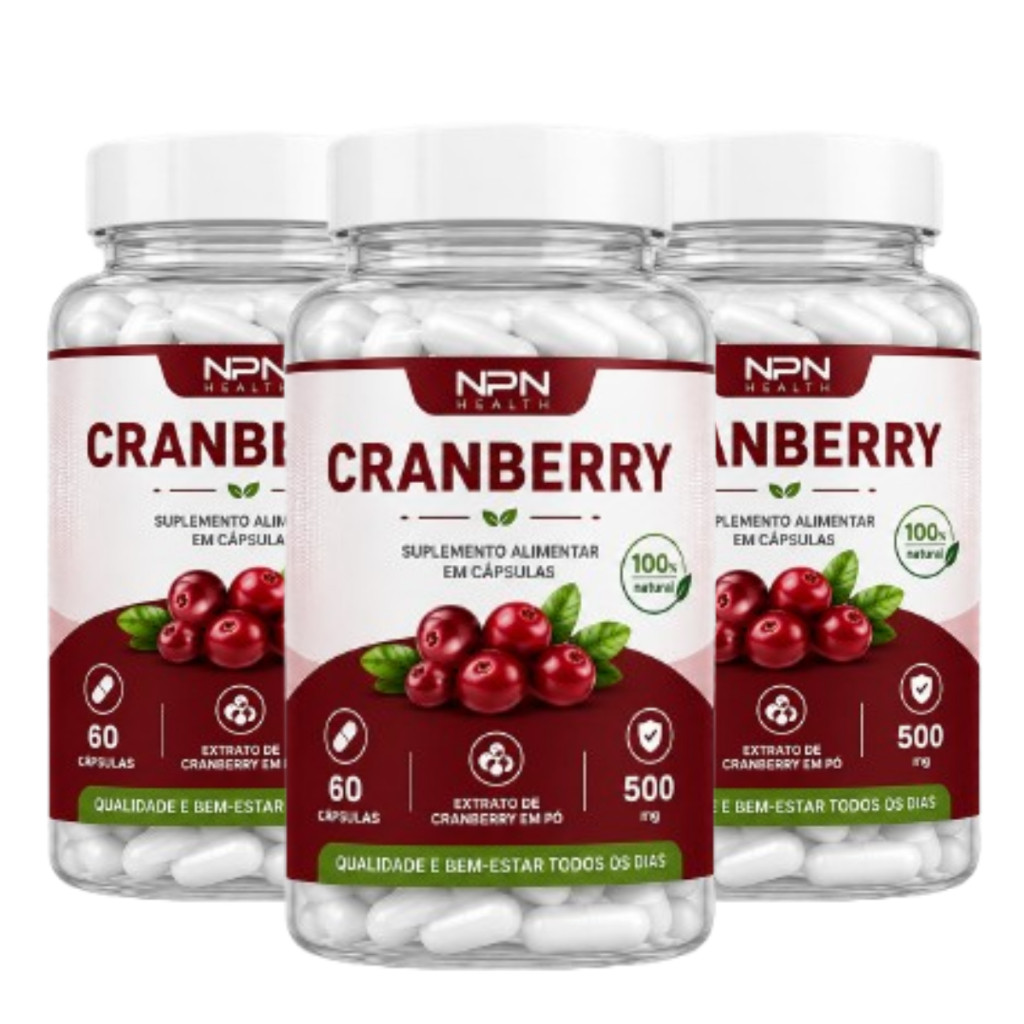 Cranberry Premium + Vitamina C + Zinco + Selênio 60 Cápsulas 500mg - Envio Imediato