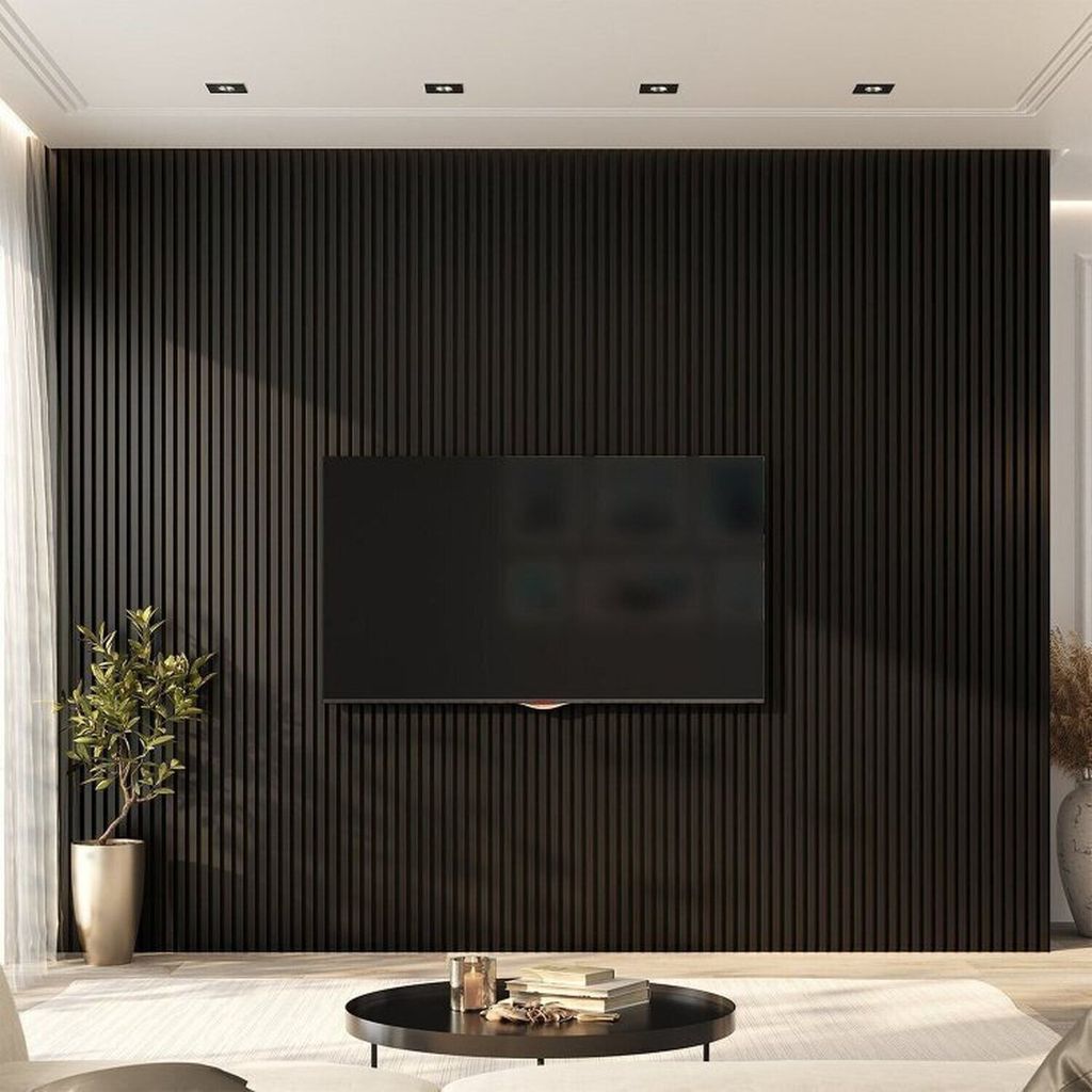 Painel Ripado de PVC 8 Barras de 2,70MX15CM (3,24m²) Bariri Preto