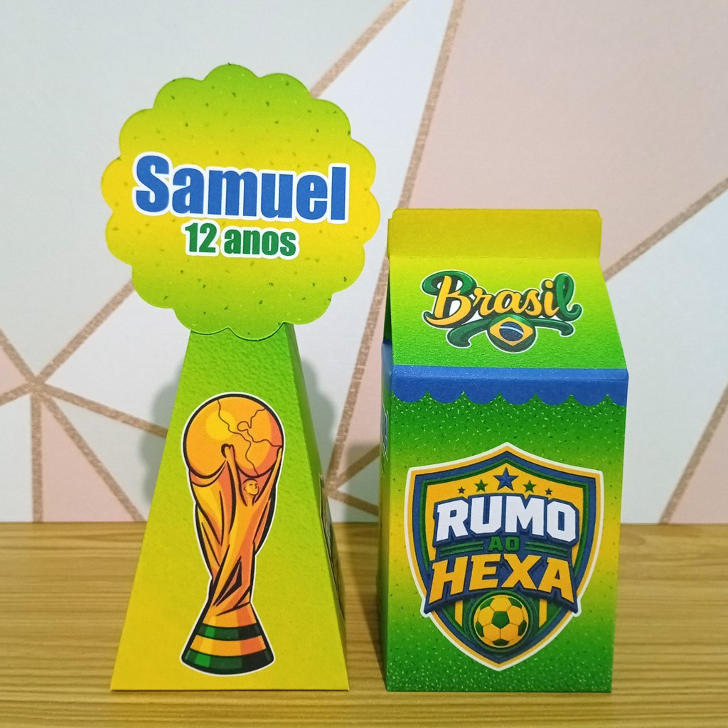 Kit Personalizado Futebol Brasil | Lembrancinhas Festa Infantil | Caixinhas | Aniversário
