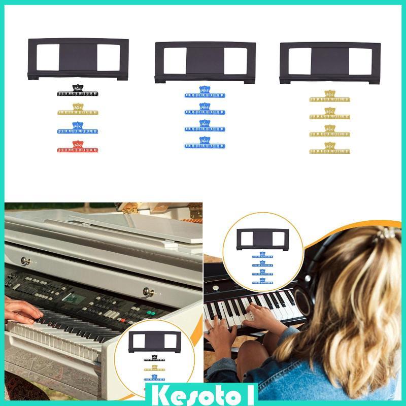 [Brkesoto1] Suporte De Partituras Para Teclado Eletrônico Compacto Presentes Prática De Piano Com Quatro Clipes Dourados