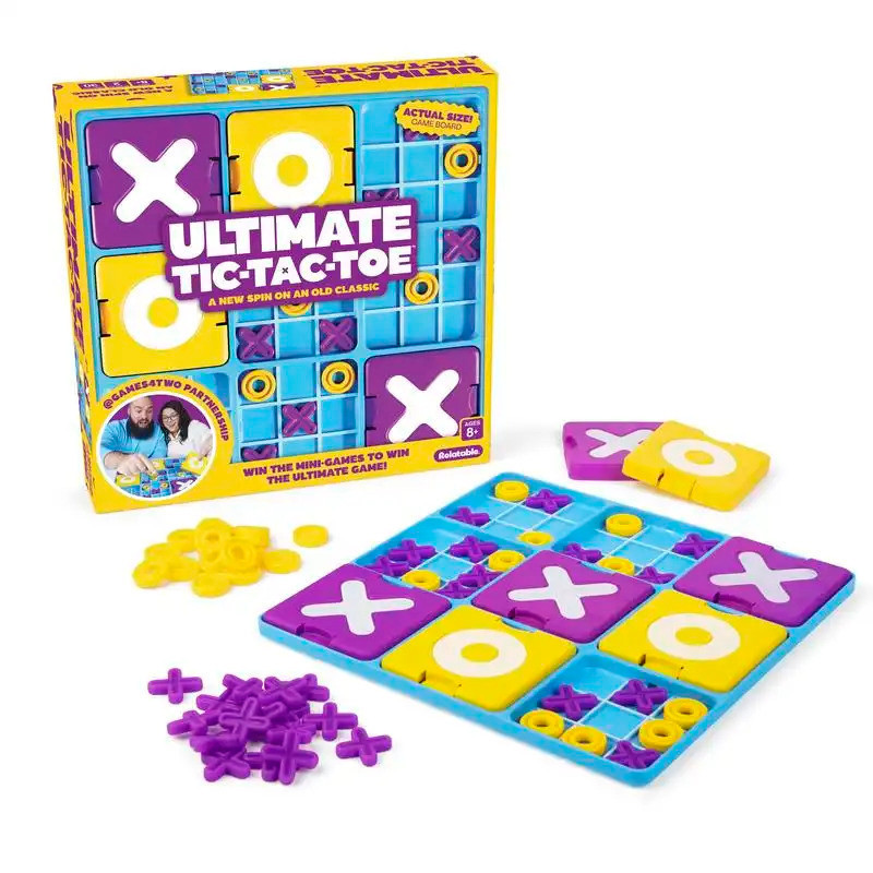 Jogo de Estratégia Tic-Tac-Toe Definitivo para a Família - 2 Modos de Jogo - Divertido Jogo de Tabuleiro para Crianças e