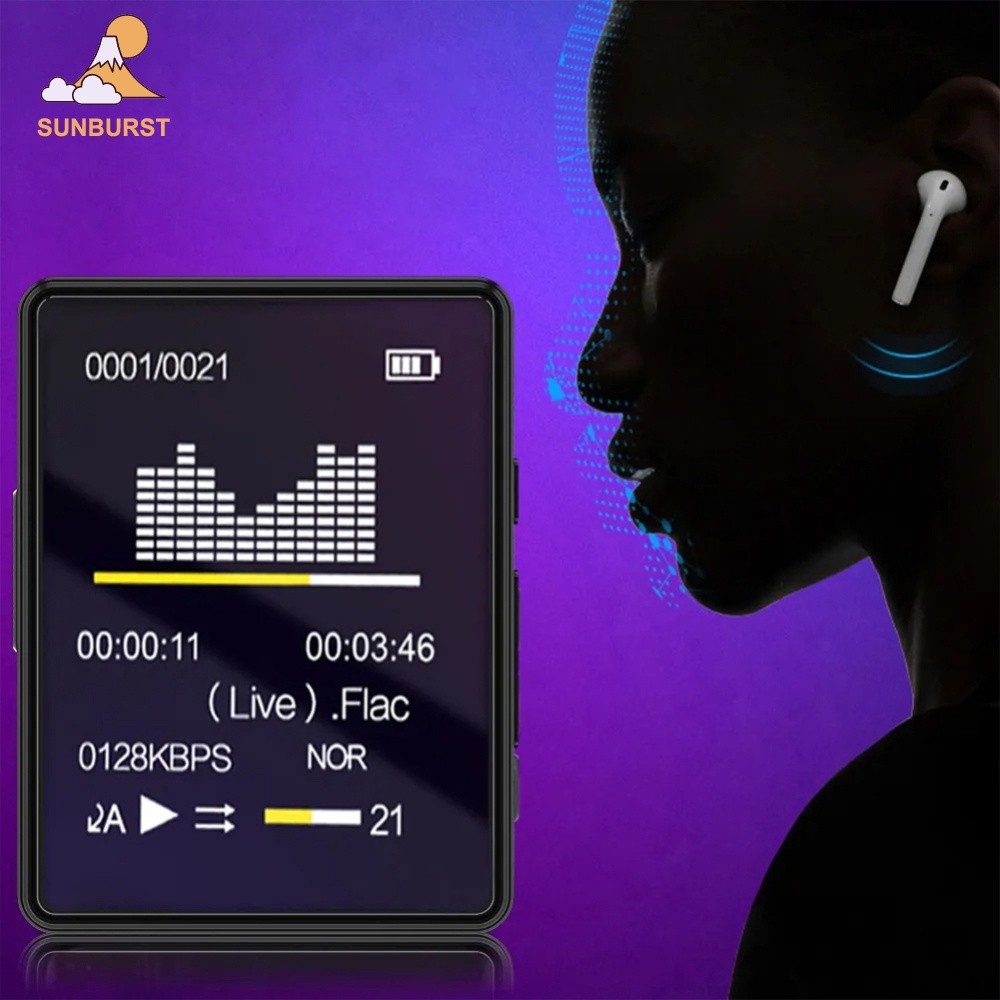 [Sunburst1 . br] 8/16/32/64GB Mini MP4 Reprodução De Vídeo HiFi Bluetooth 5.0 MP3 Tela De 1.8 Polegadas Esportes MP3 Pla