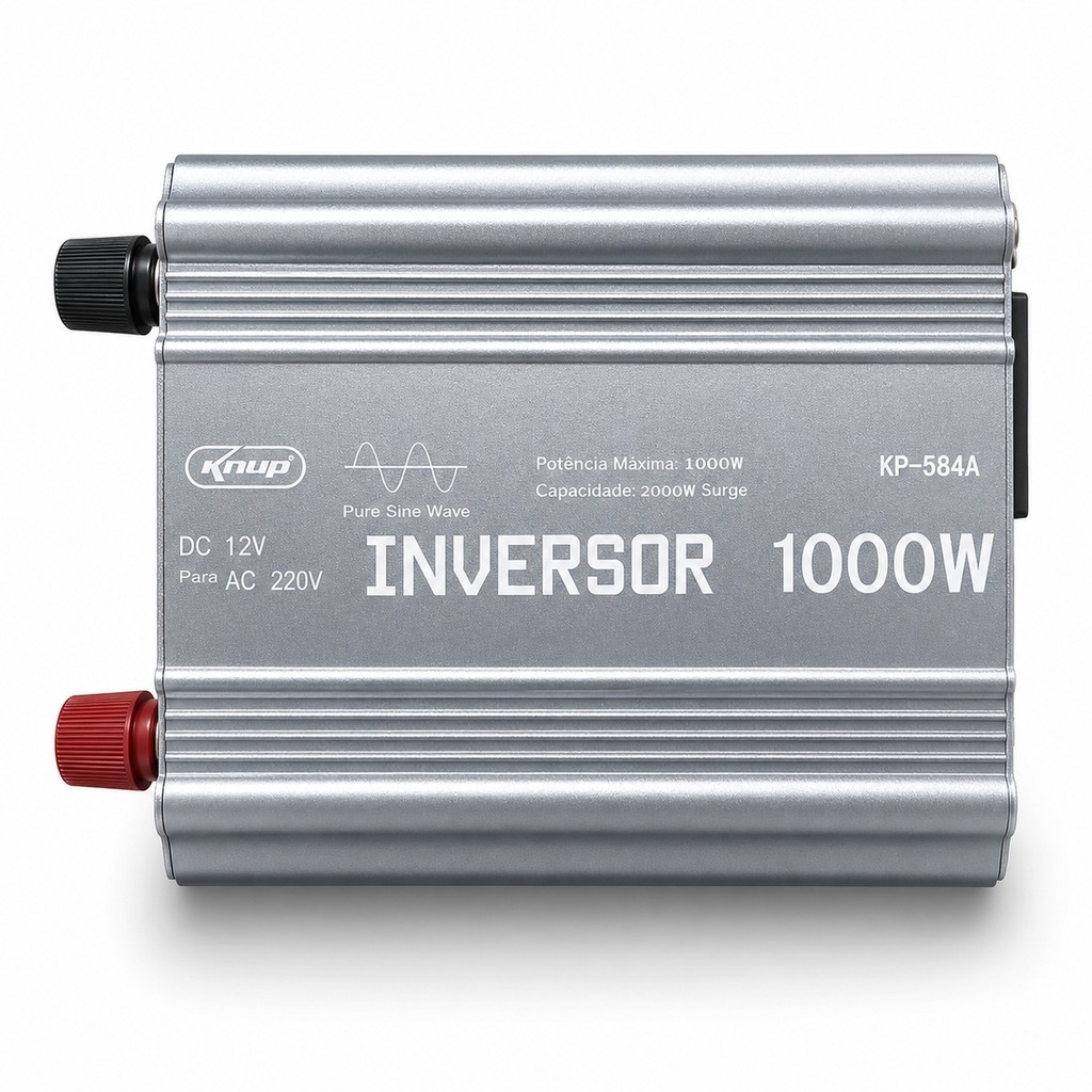 Inversor de Tensão Onda Senoidal Pura 1000W 12V para 220V Conversor Energia USB QC3.0 KP-584A