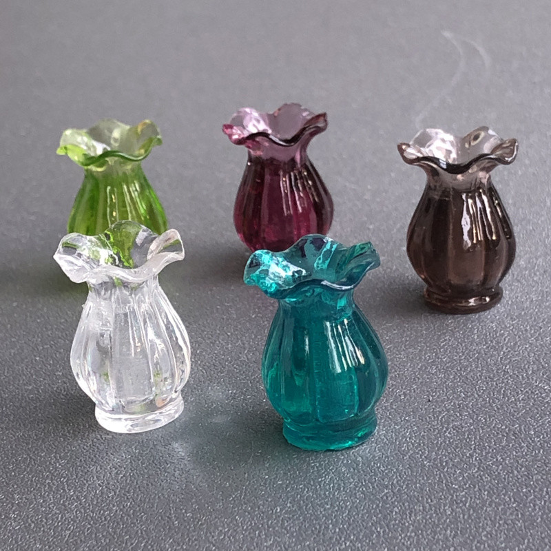 6 pontos boneca casa de bebê decoração adereços de tiro soldado comida brinquedos vaso 5 cores 6 Yuan 1 peça