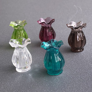 6 pontos boneca casa de bebê decoração adereços de tiro soldado comida brinquedos vaso 5 cores 6 Yuan 1 peça