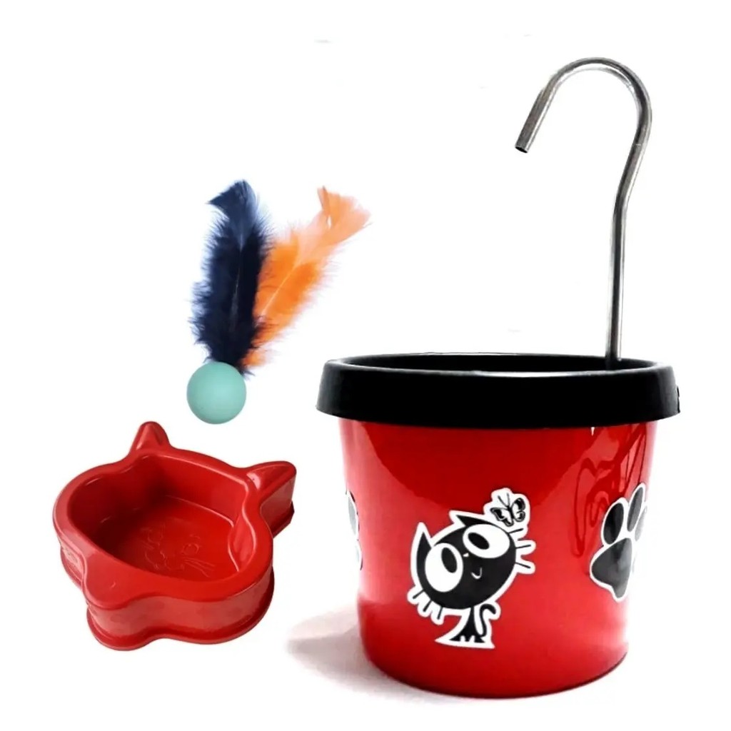 Bebedouro Para Gato - Fonte + Brinde Comedouro Vermelho