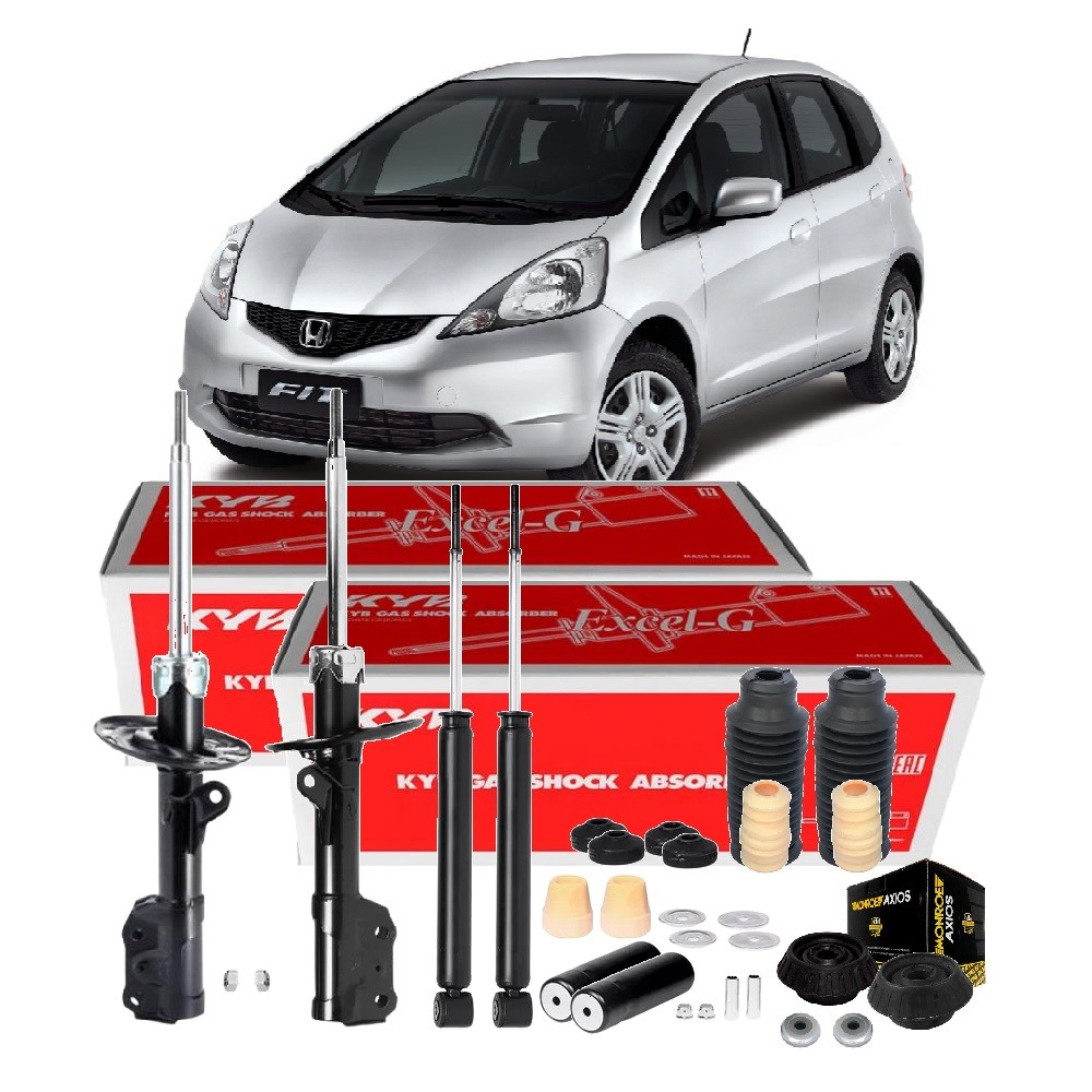 KIT 4 AMORTECEDORES KAYABA + KITS HONDA FIT AXIOS 2003 ATÉ 2008 em Oferta na Shopee