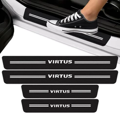 Kit Soleira de Porta Para Virtus Fibra de Carbono Protetora