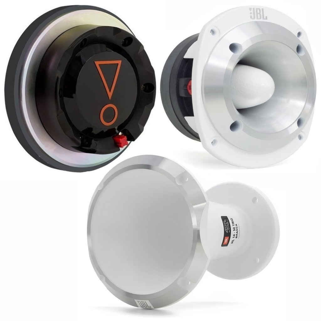 Driver JBL D405 Trio X 160W + Cone JBL HL14-50 Branca + Super Tweeter ST400 Trio 150W Branco